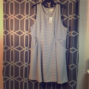 Black and white stripe dress with pockets